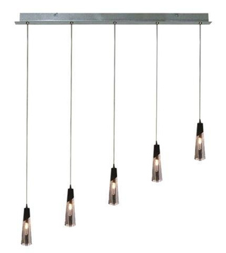 Lampa wisząca Erica potrójna na belce metalowa chromowa do jadalni G4