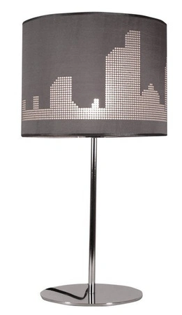 Lampka nocna Manhattan szara z abażurem metalowa E27