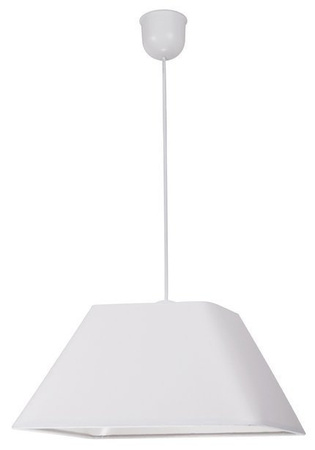 Lampa wisząca z abażurem Robin biała tkaninowa do salonu E27