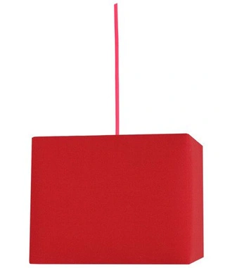 Lampa wisząca z abażurem Basic czerwona pojedyncza kwadratowa nowoczesna
