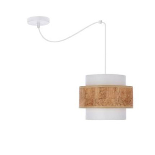 Lampa wisząca z abażurem Cork biała do salonu i jadalni