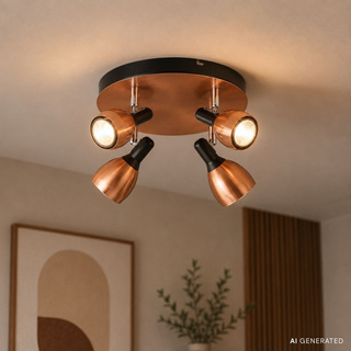 Lampa sufitowa Cross okrągła regulowana 4-punktowa metalowa