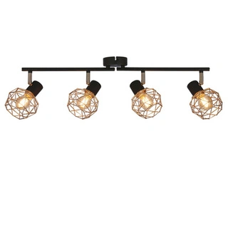 Lampa sufitowa Acrobat listwa ze szklanymi kloszami regulowana 4-punktowa