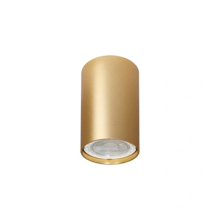 Lampa sufitowa tuba natynkowa aluminium złoty mat GU10 pojedyncza