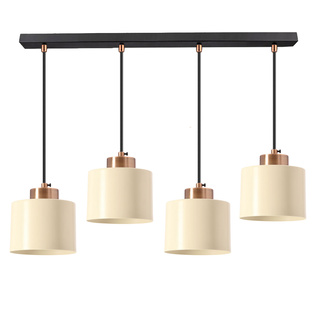 Lampa wisząca Alora na belce 4-punktowa do jadalni E27 klosz maślany