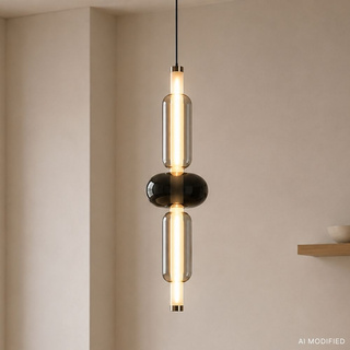 Lampa wisząca Kelly szklana złota pojedyncza do salonu LED 8W 2700K