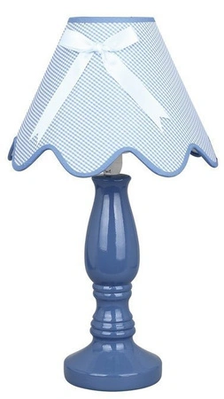 Lampka nocna Lola niebieska klasyczna z abażurem E14