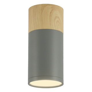 Lampa sufitowa tuba szara drewniana okrągła GU10 Candellux 2284279