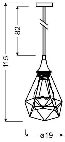 Lampa sufitowa wisząca czarna druciana 1x60W Graf Candellux w aranżacji