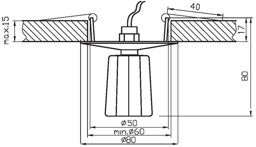 Oprawa stropowa wielokątny kryształ chrom G4 20W SK-25 Candellux detal