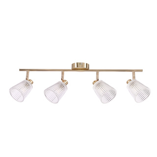 BARON lampa sufitowa listwa złoty 4x40W G9 klosz bezbarwny