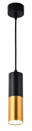 Lampa wisząca tuba czarno‑złota GU10 metalowa