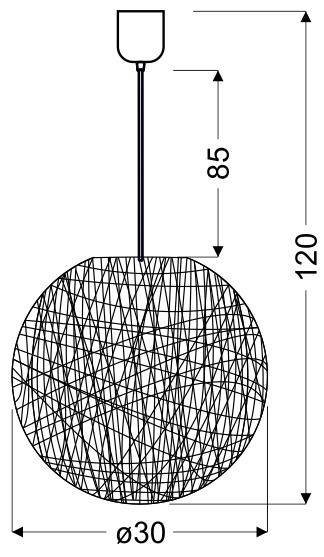 Lampa wisząca kula 30cm 1xE27 biała CARUBA 31-26944 z bliska
