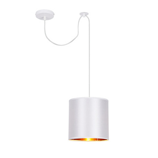 Lampa wisząca z abażurem Atlanta biała nowoczesna do salonu i jadalni