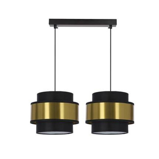 Lampa wisząca z abażurami Prestige nowoczesna podwójna czarno-złota nad stół