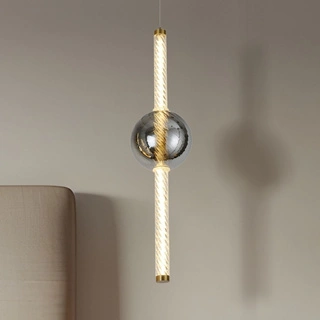 Lampa wisząca Kelly szklana złota z kloszem dymionym LED 8W 2700K do salonu