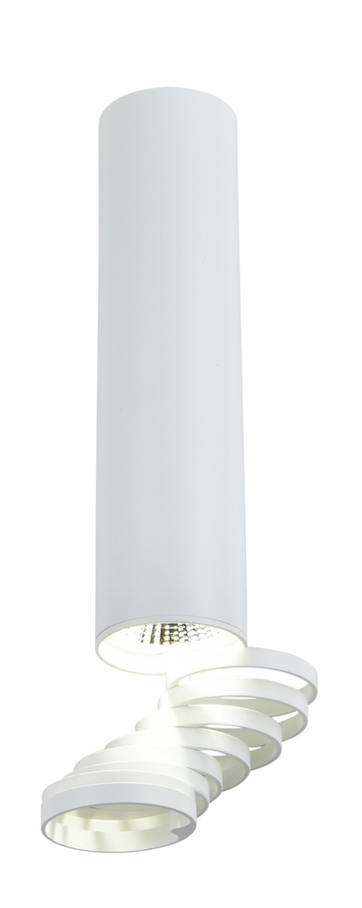 Lampa tuba sufitowa 20cm biała pierścienie 2282725 w aranżacji