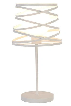 Lampka nocna Akita Ledea biała metalowa ze szklanym kloszem