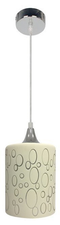 Lampa wisząca Sand szklana kremowa do salonu pojedyncza E27 chromowa