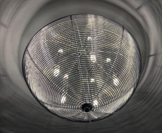 Plafon Ceiling srebrny okrągły 40 cm 5xG9 metalowy