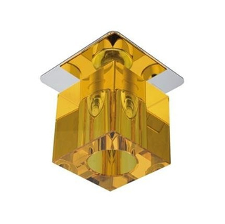 Oczko sufitowe kwadratowe złote szklane G4 20W dekoracyjne do salonu