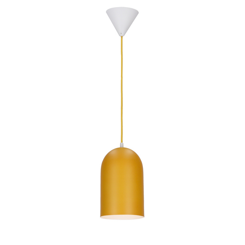 Lampa wisząca Oss Ledea żółta metalowa owalna do jadalni nad stół E27 1 płomienna