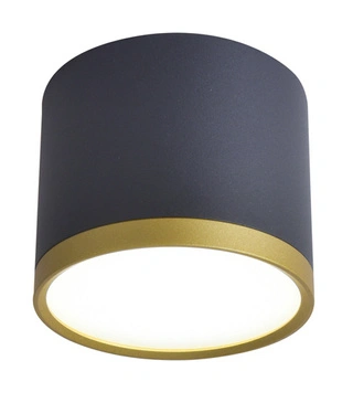Lampa sufitowa tuba złota czarna LED zintegrowany 9W 4000K