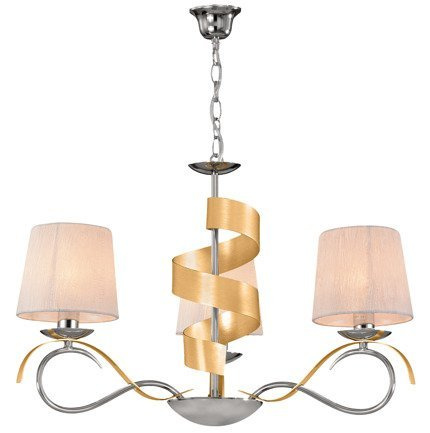 Lampa wisząca chrom/złoty żyrandol 3x40W E14 Denis Candellux 33-23421