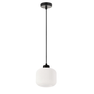 Lampa wisząca Estilo szklana z białym kloszem pojedyncza do salonu E27