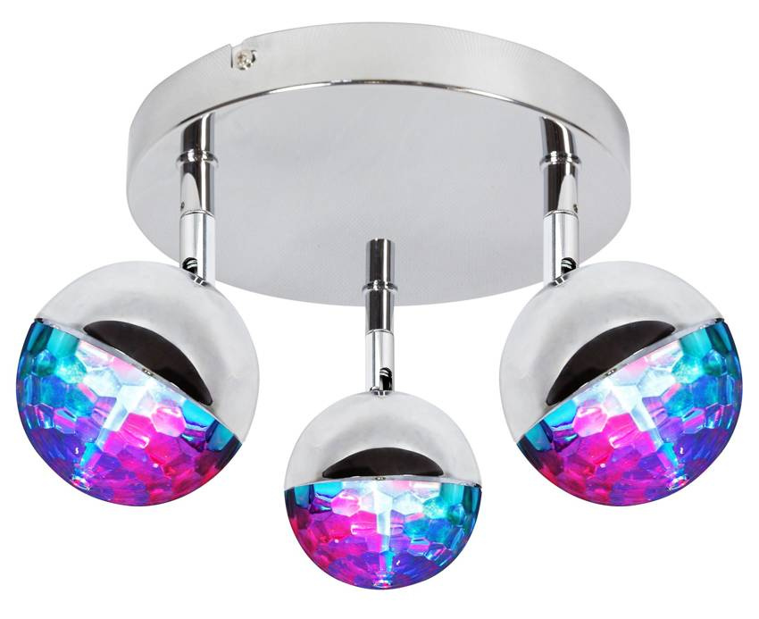 Lampa sufitowa LED 3x3W RGB PARTY 98-67784 CHROM w aranżacji