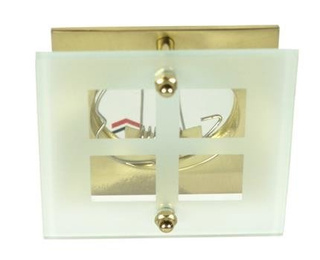 Oprawa stropowa kwadratowa szklana złota