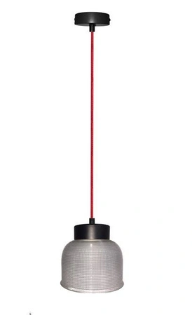 Lampa wisząca Liverpool Ledea szklana klosz 15 cm czerwony kabel 1xE27 do kuchni