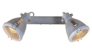 Kinkiet Crodo podwójny regulowany szary metalowy do salonu E14