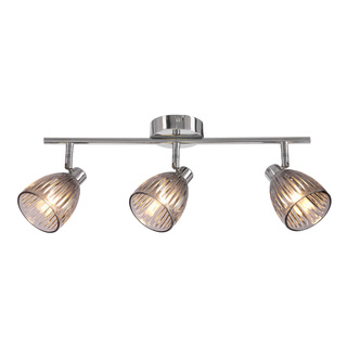 Lampa sufitowa Jeffrey listwa ze szklanymi kloszami 3-punktowa do salonu