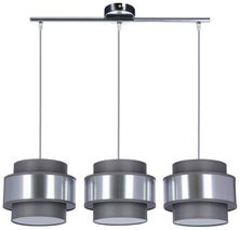 Lampa wisząca z abażurami Hare chrom szary+srebrny potrójna do jadalni