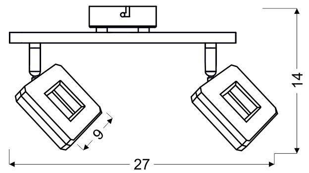 Lampa ścienna kinkiet listwa 2X5W LED chrom CYNTHIA 92-60822 zbliżenie