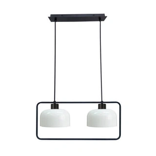 Lampa wisząca Zodiac podwójna do jadalni metalowa z białymi kloszami E27