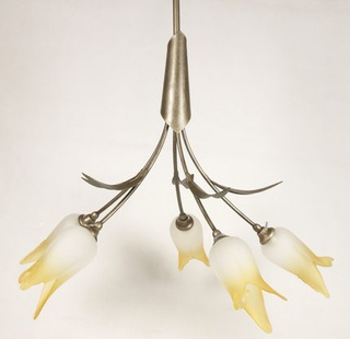 Żyrandol Rina klasyczny z kloszami szklanymi 5-punktowy do salonu