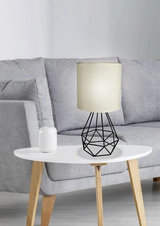 Lampka nocna Graf kremowa z abażurem metalowa industrialna E27
