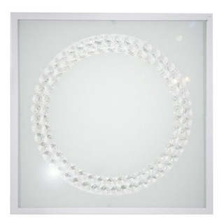 Plafon LED Lux kwadratowy szklany 29cm 6500K biały ring