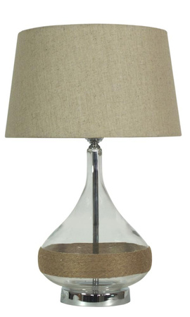 Lampa stołowa Eco 2 z abażurem czarna szklana do salonu E27