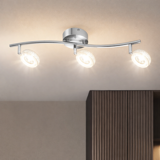 Lampa sufitowa LED Vinola nowoczesna chrom regulowana do salonu
