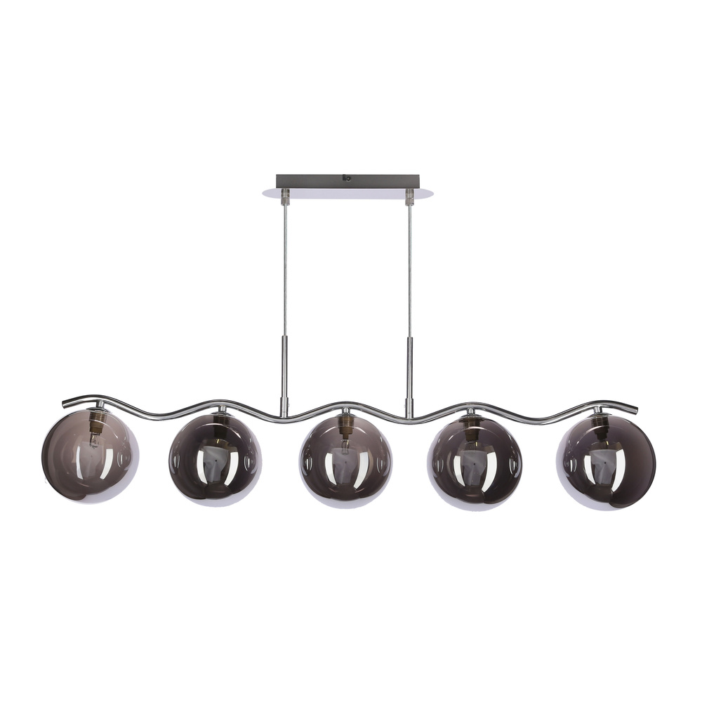 Lampa wisząca Lumos kula potrójna szklana chromowa do salonu nad stół G9