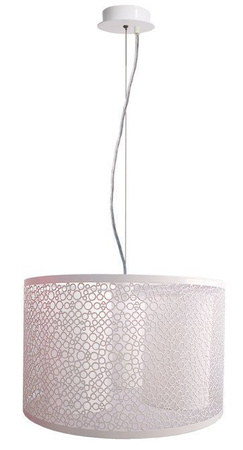 Lampa wisząca Madras biała z metalowym abażurem 3-płomienna do salonu