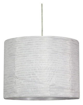Lampa wisząca z abażurem Summer biała tkaninowa klasyczna E27 do salonu