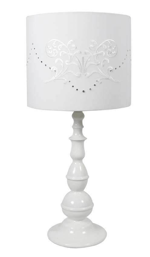 Lampka nocna Lans biała z abażurem E27 Candellux