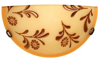 Plafon ścienny Itaka półplafon szklany florystyczny 30 cm E27 patyna