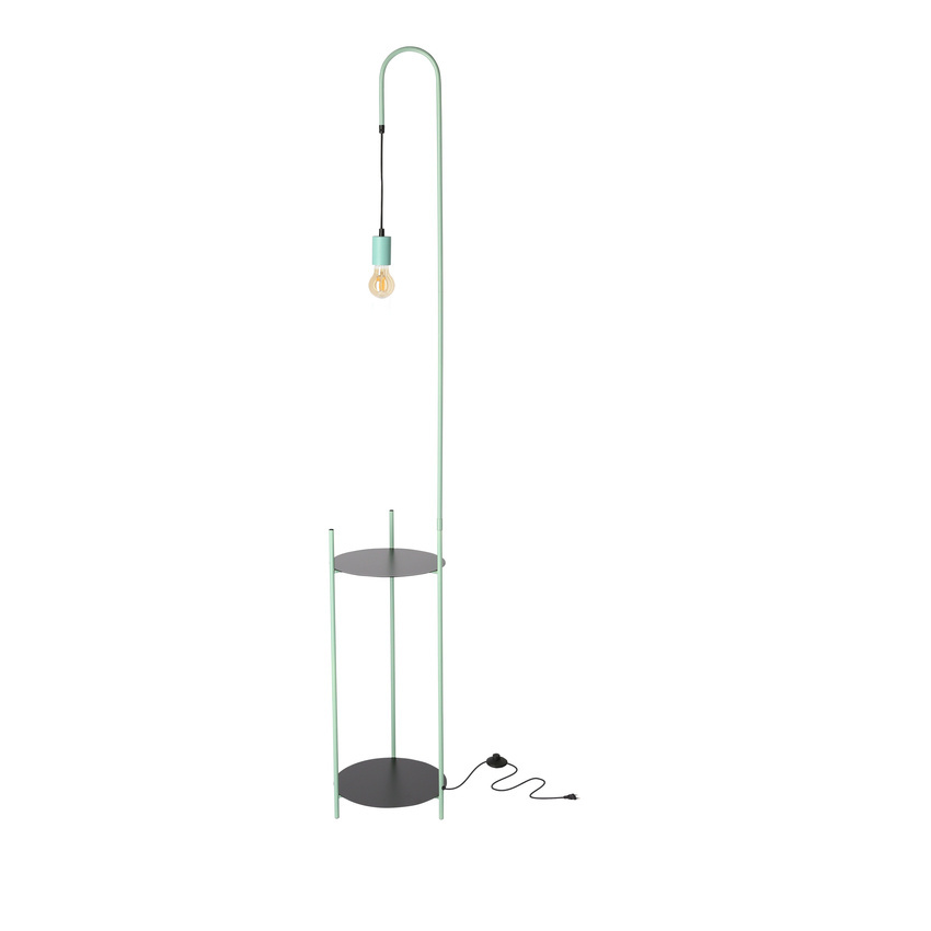Lampa podłogowa Walk z półką do salonu 1-punktowa metalowa