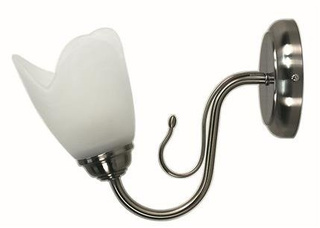 Kinkiet Niva szklany klasyczny do salonu srebrny 1xE27 lampa ścienna