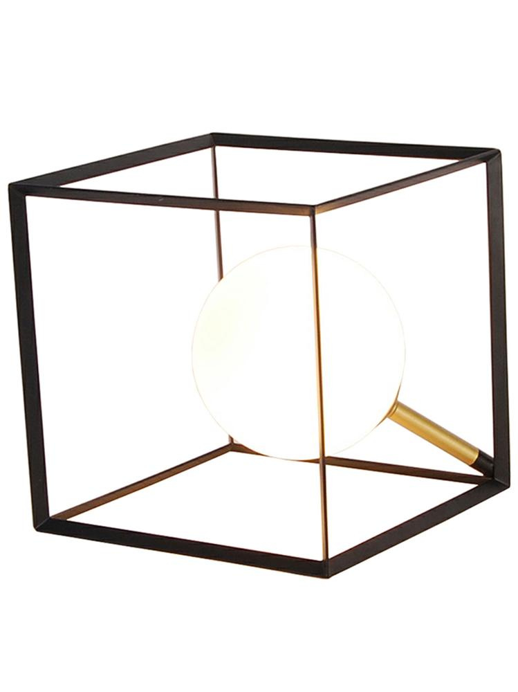 Lampka nocna Weert Ledea metalowo-szklana czarno-złota 15 cm industrialna